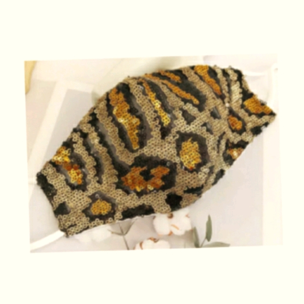 💥New Animal Print Glitter Sequin Mask